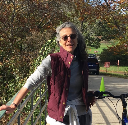 Margery Ginsberg bike riding in fall